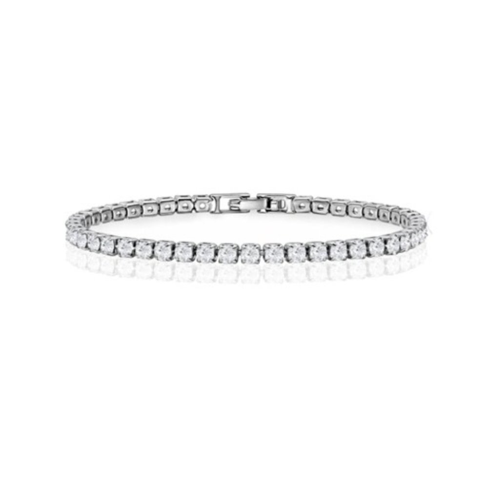 COUNTRY STRONG 5.5 Carat 7.5" Plated SPARKLY TENNIS BRACELET Round Cut